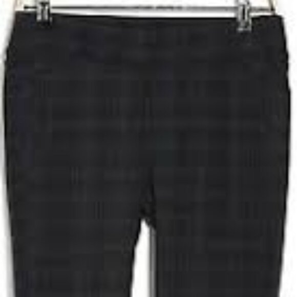 Liverpool Cameron pull on leggings skinny pants navy plaid size 4 - Picture 2 of 13